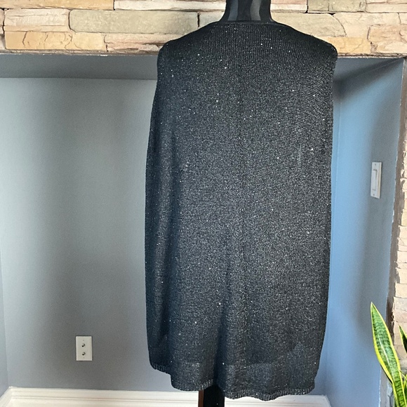 Chicos NEW Chrissy Cape Sweater Tank Duet Party Holiday Sparkle Classic Black XL - Picture 6 of 11